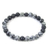 SnowFlake Obsidian Beaded Crystal Bracelet